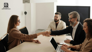 Apply for business loan in Saskatchewan with Go Get Inc. – business owner reviewing financial documents